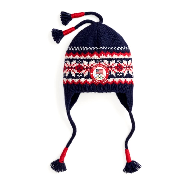 Polo Ralph Lauren Navy Combo Team Usa Opening Ceremony Earflap Hat Size S/M